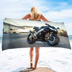 Serviette de Plage Moto Black Design 150x260cm