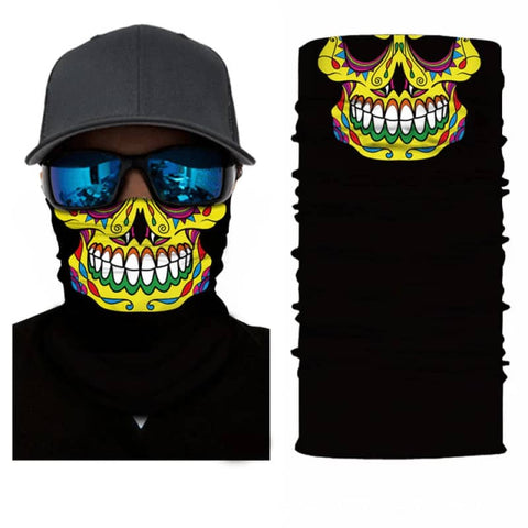 Tour de Cou Moto<br> Skull Jaune