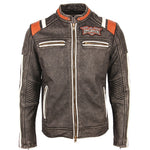 Veste Cuir Biker Crâne Indien