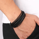 Bracelet Moto Abysse Carbone (Cuir)