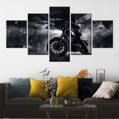 Tableau Moto<br> Nuit Sombre - Antre du Motard