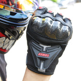 Gants Moto (Cuir et Textile) Rouge Tactile - Antre du Motard