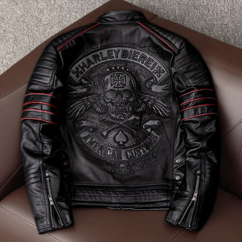 Leather Biker Jacket Harley Dierei - Main Image